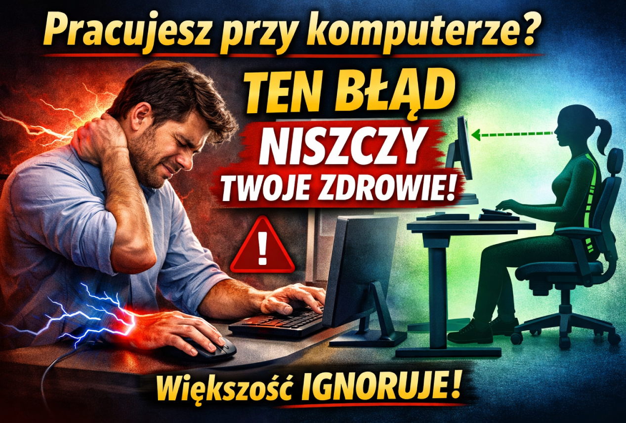 Pracujesz przy komputerze? Ten jeden błąd codziennie niszczy Twoje zdrowie (większość go ignoruje)